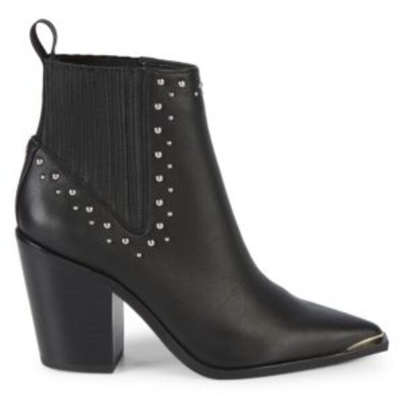 Kenneth Cole Bynona /West Side Studded Leather Western Black Booties EUC sz 5.5 - Picture 1 of 14
